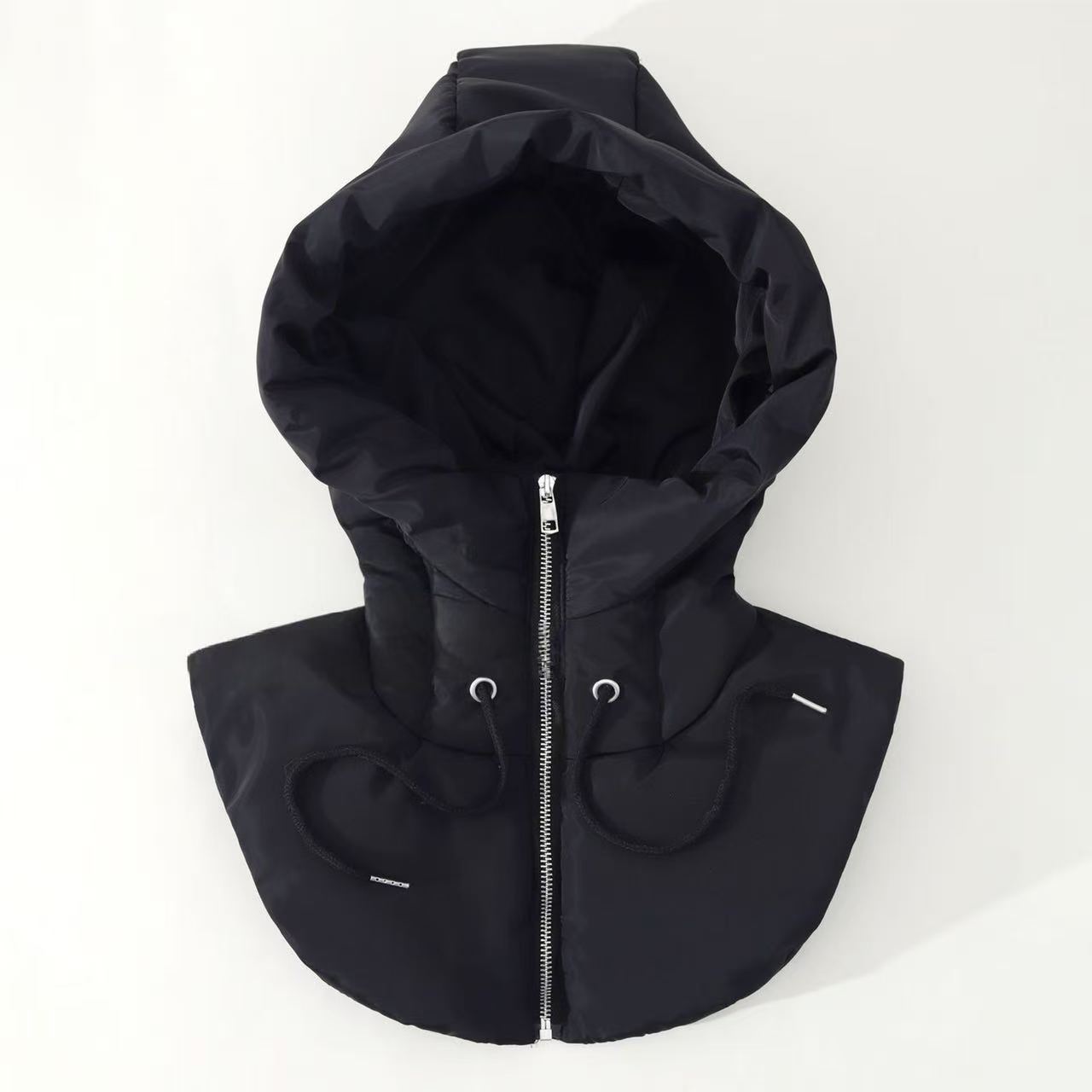 European and American style cross-border shawl-style down cotton cold-proof hat, warm and suitable for pairing with coats, faux collar hat, windproof, unisex for outdoor use