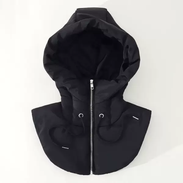 European and American style cross-border shawl-style down cotton cold-proof hat, warm and suitable for pairing with coats, faux collar hat, windproof, unisex for outdoor use