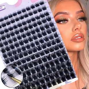 DIY Amazon temu explosions cross-border segmented hair false eyelashes D warped grafting single cluster thick factory wholesale