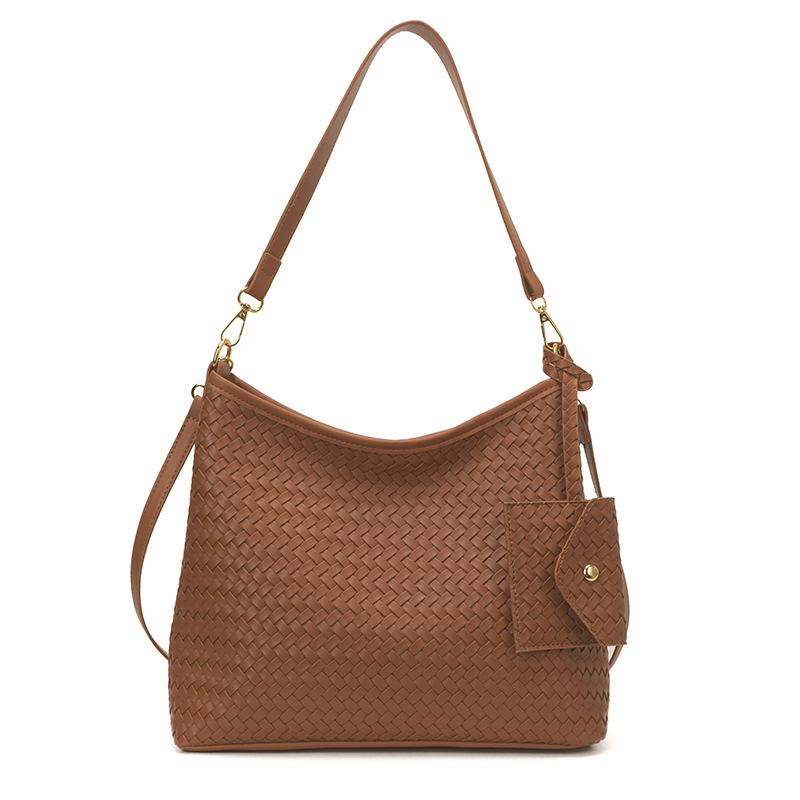Nicho francés de gran capacidad bolso de hombro para mujeres 2026 nueva moda casual trenzado bolso de mochila universal
