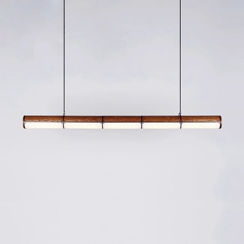 Designer Japanese-style restaurant pendant light, vintage creative Nordic minimalist light, long dining table, Wabi-sabi style bar light