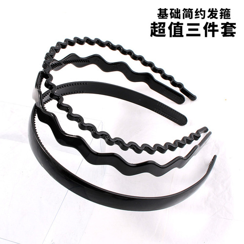 Minimalist black face-friendly anti-slip toothed bangs clip hair tie for women adult plastic hair clip hair accessory