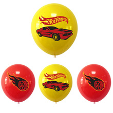 风火轮小气球主题12寸乳胶气球 HOT WHEELS男生生日派对装饰用品