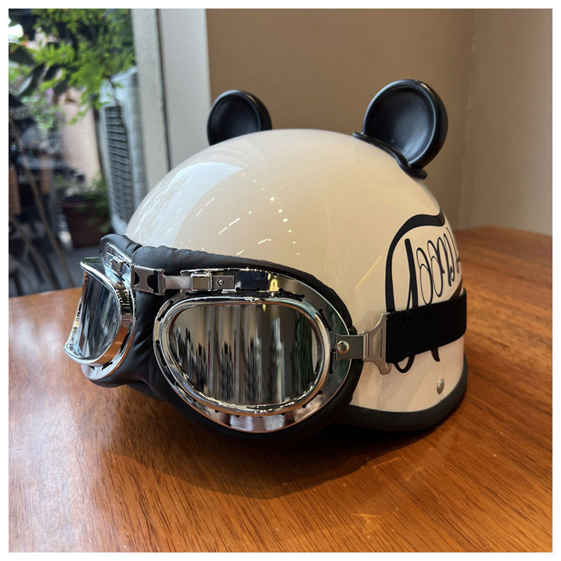 Retro Motorcycle Helmet 3C Certified Electric Vehicle Safety Helmet Men's and Women's Half Helmet Summer Sun Protection Safety Helmet Motorcycle Helmet