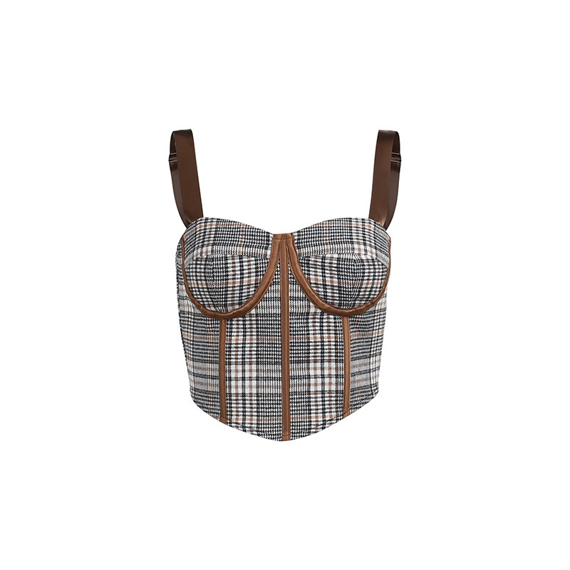 Check Chest Wrapped Sling Vest NSXPF110039