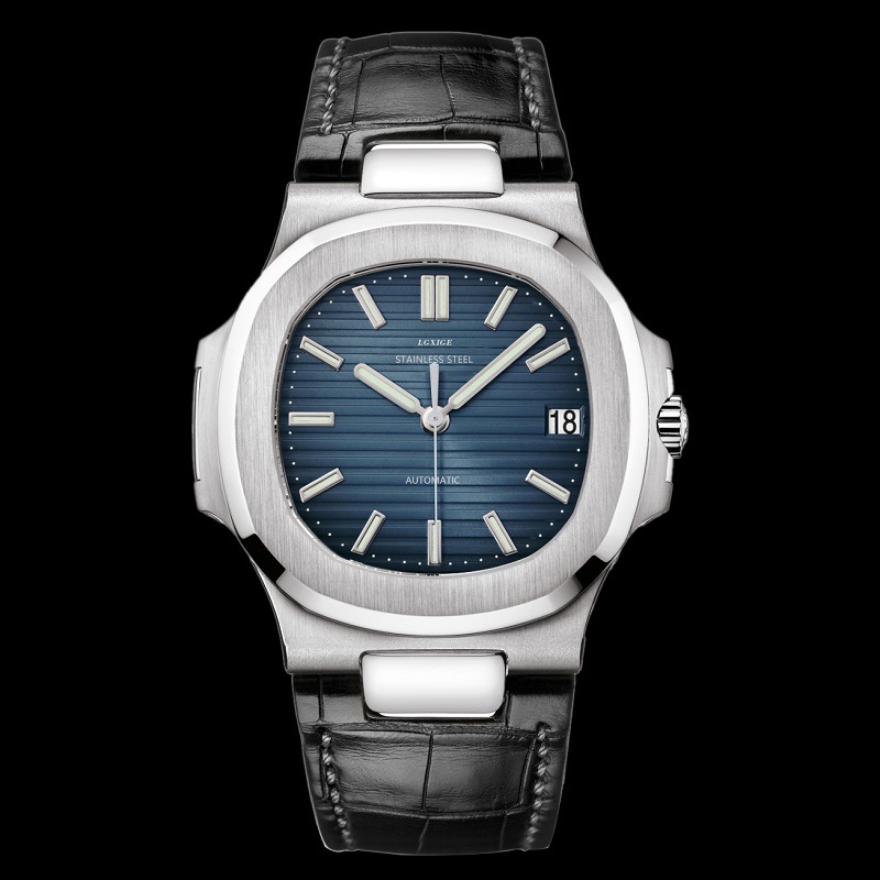 2026 Langxige Brand Two-Layer Genuine Leather Strap Mechanical Luxury Men's Watch Nautilus Classic_voghion.com