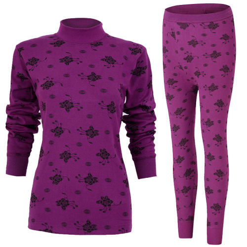 Middle-aged and elderly women's autumn clothes and long trousers pure cotton large size thermal underwear for the elderly thin suit mother's cotton sweater pure cotton
