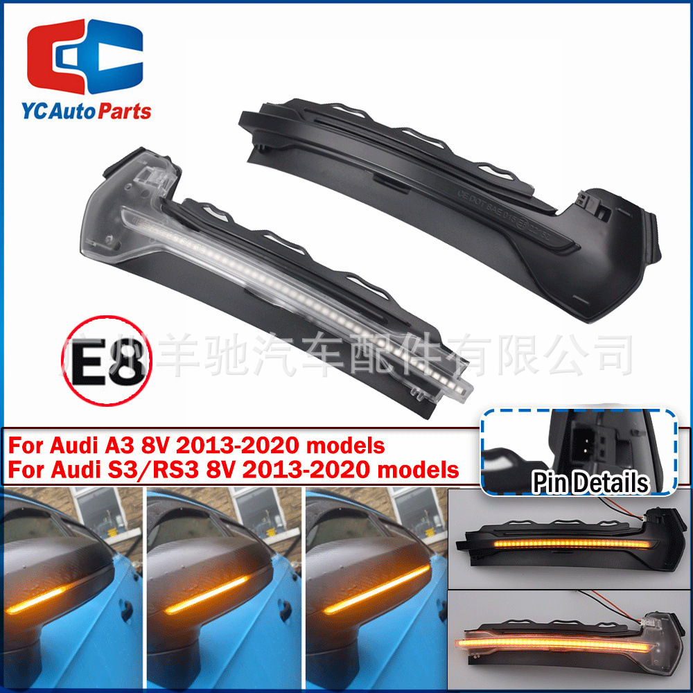 Aplicable para Audi A3 S3 RS3 8V 2013 - 2020 luz de dirección de corriente luz retrovisor LED