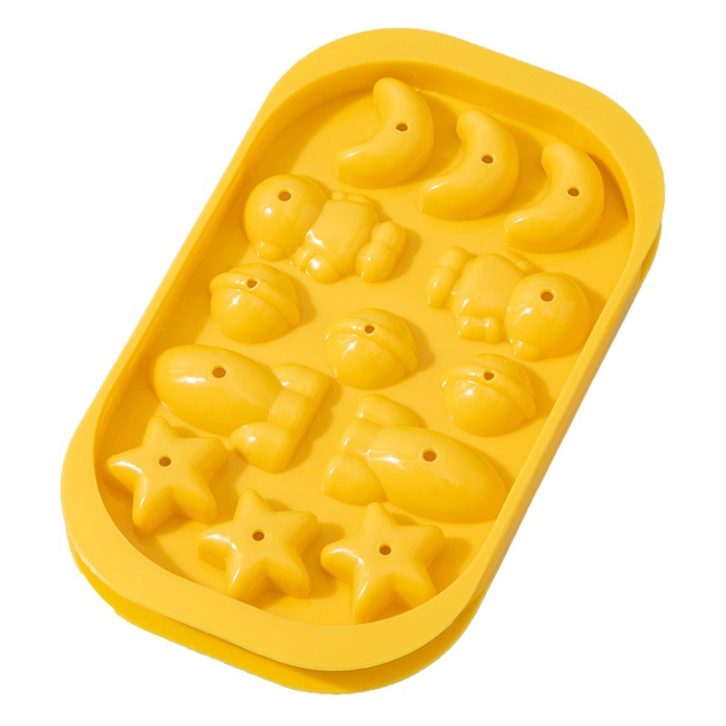 Cubo de hielo forma de dibujos animados refrigerador cubo de hielo congelado molde con tapa casera comestible redondo hockey sobre hielo cubo de hielo caja de hielo de plástico