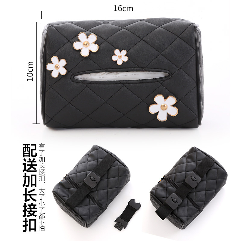 Creative car leather paper box car paper bag car hanging sun visor armrest box tissue box wholesale