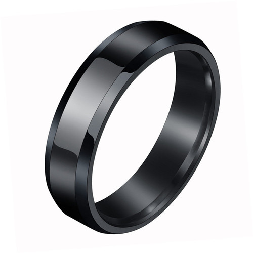 Engravable double bevel ring, European and American titanium steel ring, stainless steel couple ring, non-fading jewelry wholesale