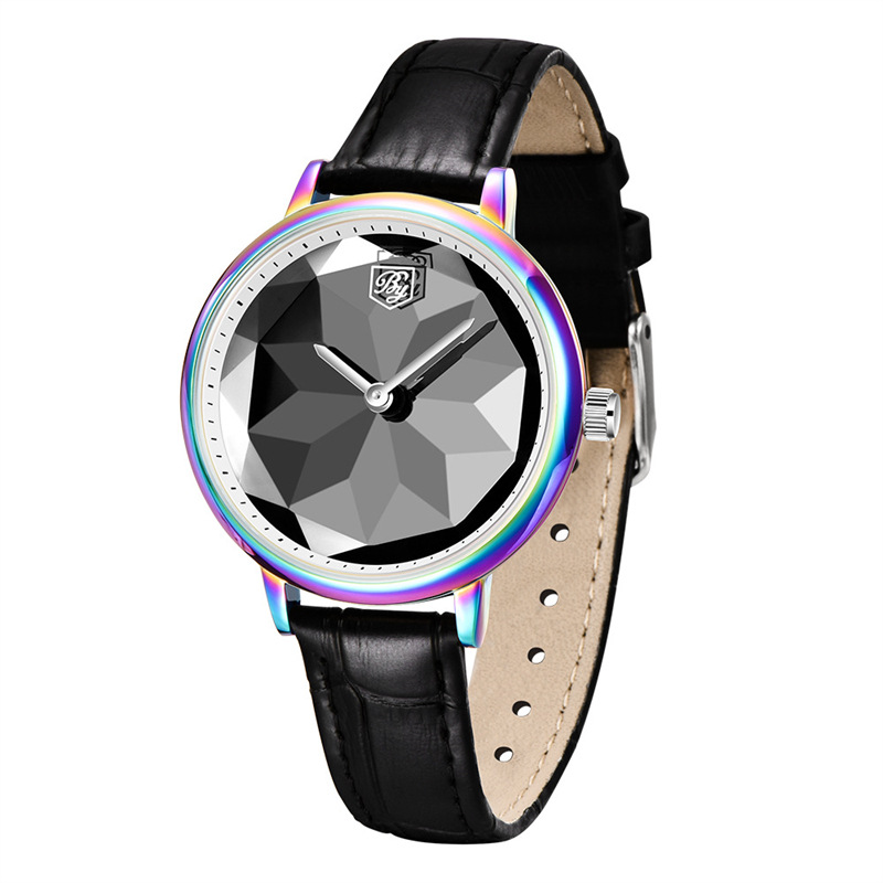 Benyar binya nueva moda corte de cristal patrón dial moda señoras cuarzo cinturón reloj de pulsera femenina 5157L