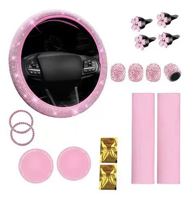 Steering wheel cover — Ring - pink-17-piece-set-38cm