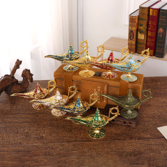 阿拉丁神燈大小號復古歐式合金許願神燈藝術擺件俄羅斯裝飾工藝品