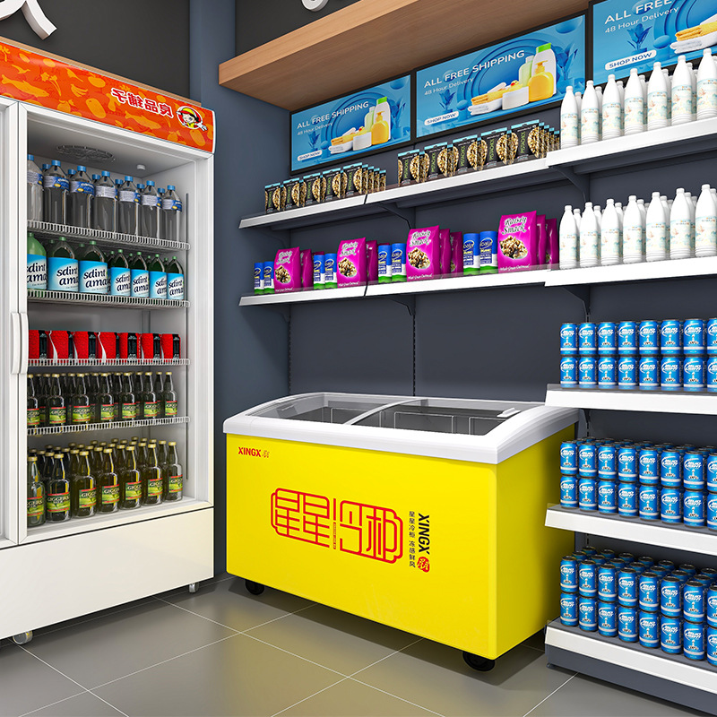 Estante Exhibidor para Refrigerador de Tienda, para Snacks, Bebidas y Helados
