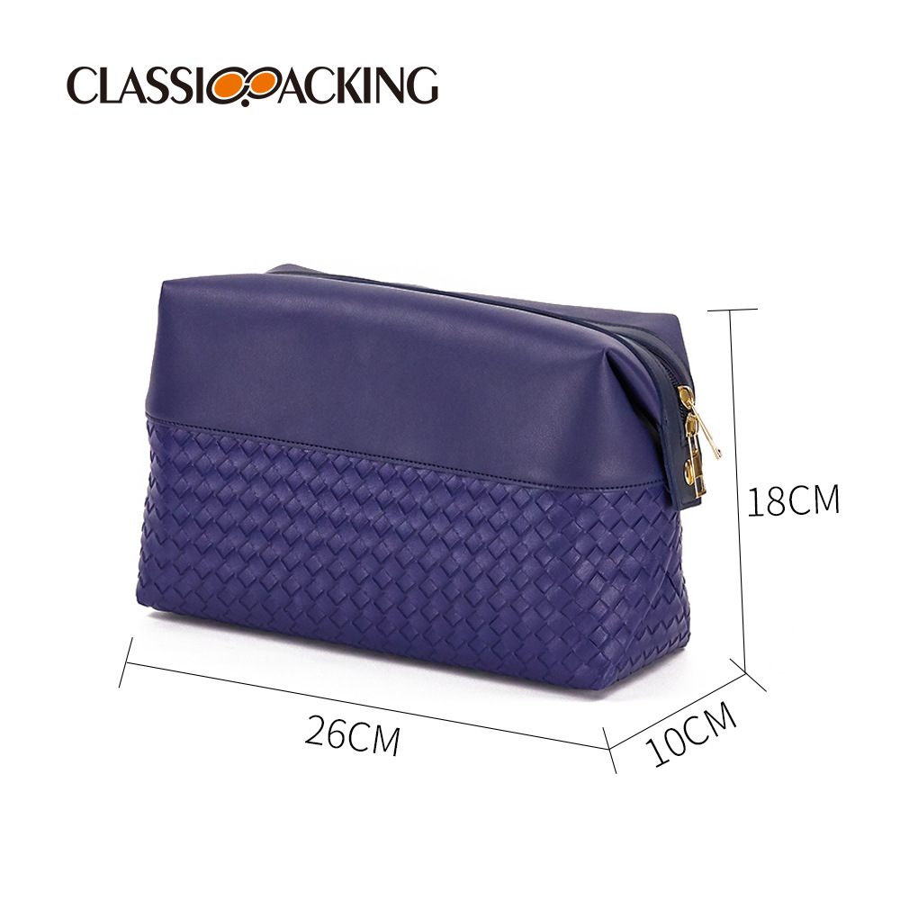 Europeo y Americano retro bolsa de cosméticos A Cuadros suministros cosméticos bolsa de almacenamiento bolsa de lavado a prueba de agua portátil para viaje de negocios impresión de la insignia