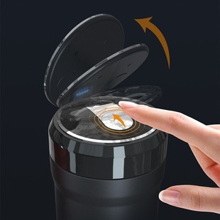 Tiktok Aliexpress Popular Personalized Push Cover Portable Car Led Lighted Plastic Creative Car Ashtray