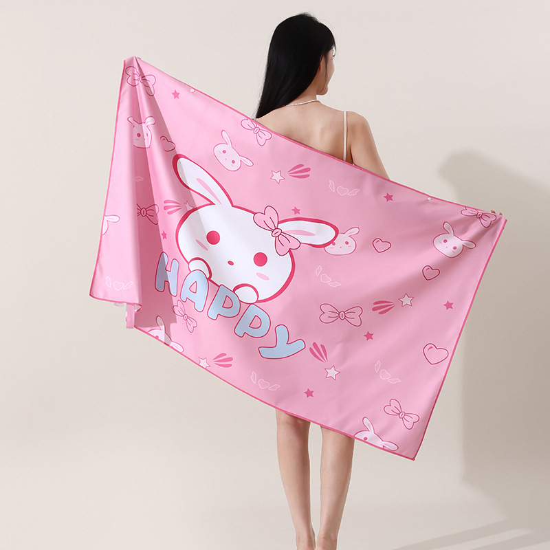 0974 pink happy rabbit (double-sided velvet)