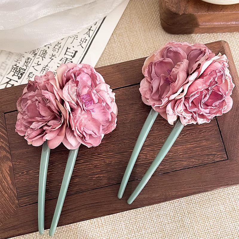 Flores en forma de U pinzas de alta sensación detrás de la cabeza dispositivo de cabello pinzas de cabello pinzas de cabello 2025 nuevo estilo simple accesorios para el cabello diarios