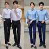 Business Suits Chinese style Stand collar shirt Spring and autumn payment hotel Restaurant Cashier Waiter coverall Long sleeve men and women Same item