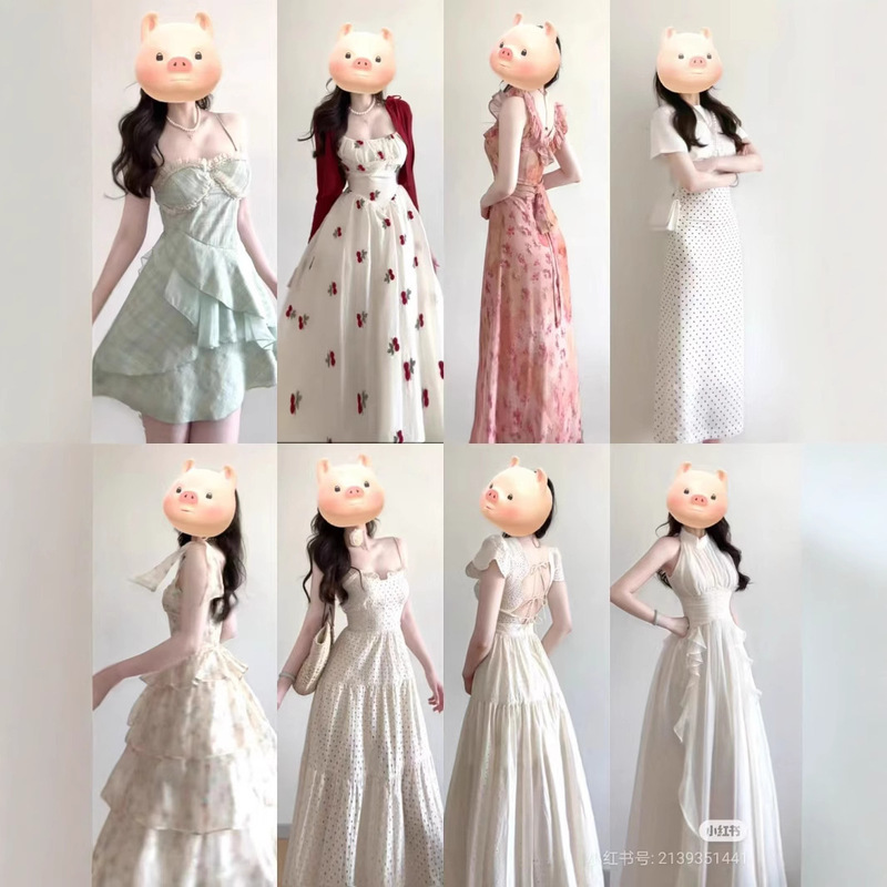 夏の新しいスタイルの女性のカラフルなドレス女性の夏のハイエンドガールロングスカート卸売供給さまざまなスタイル|undefined