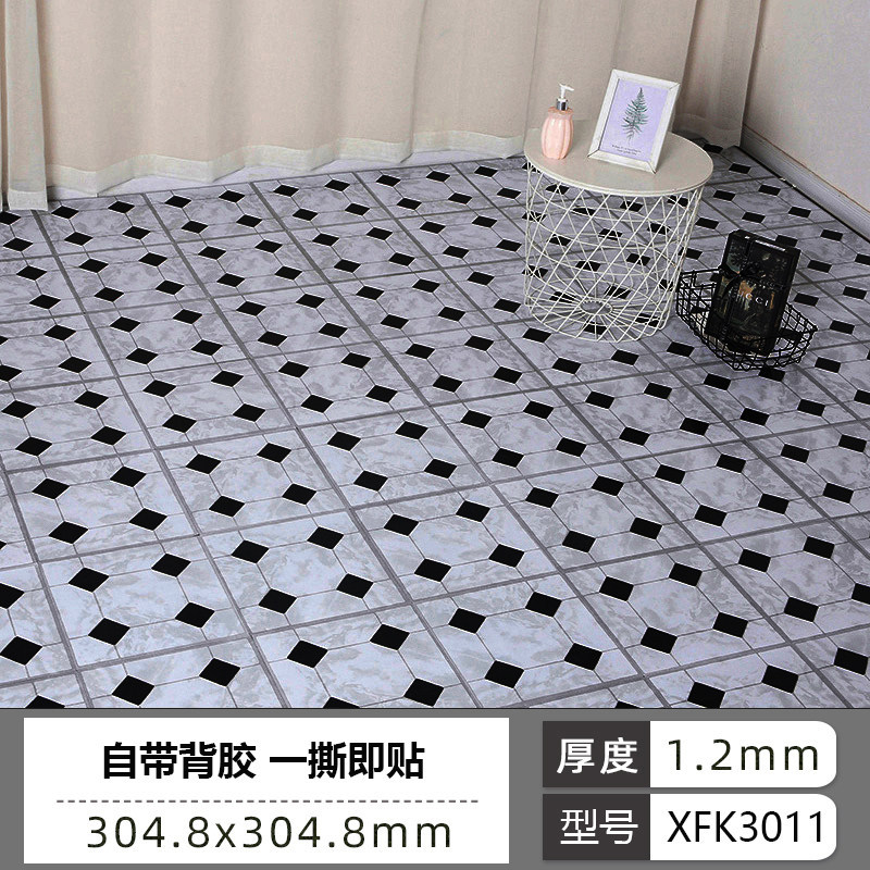 Piso de baño autoadhesivo alfombra impermeable de suelo de cemento renovación de suelo de suelo ladrillo de suelo antideslizante cuero image 16