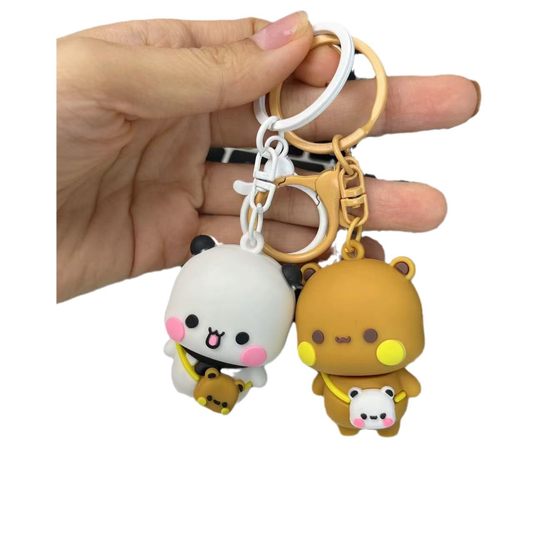 One or Two Cloth Cloth Couple Girlfriend Keychain Cartoon Doll Schoolbag Pendant Cute Pendant Ornaments Car Key Chain
