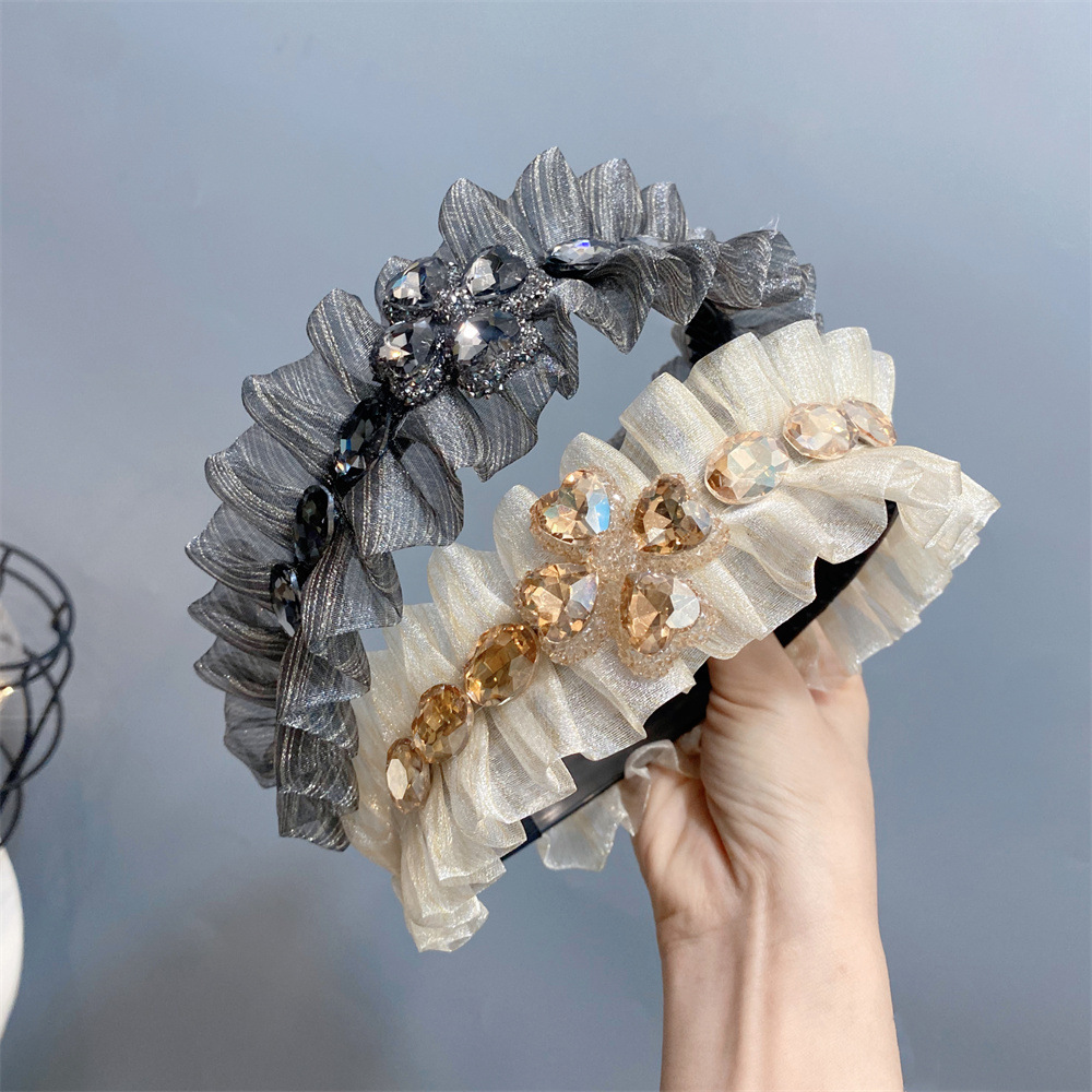 Holiday, Carnival, Street Occasion Gauze Material Fairy Style Lady Butterfly Gauze Inlay Rhinestones Hair Band