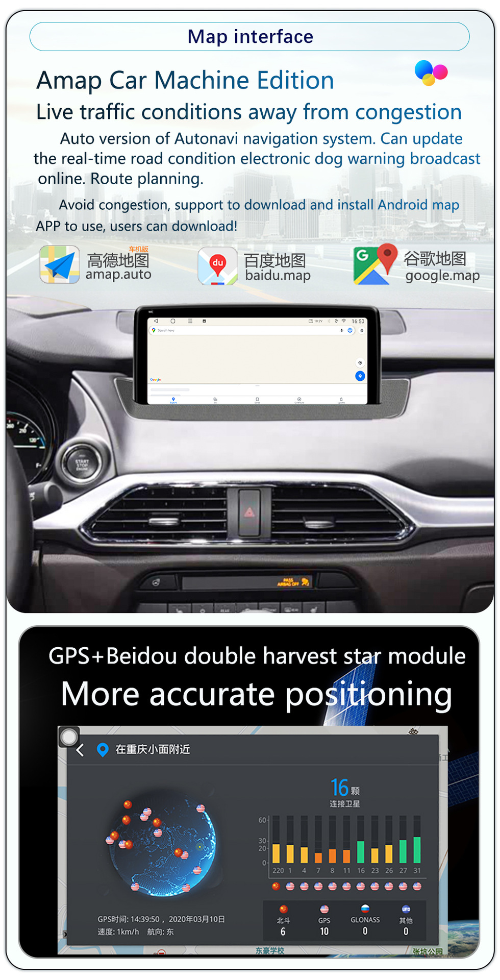 Suitable for 16-21 Models 10.25inch Mazda Cx-9 Dual-System Modified Central Control 8-Core Android Large-Screen Navigator