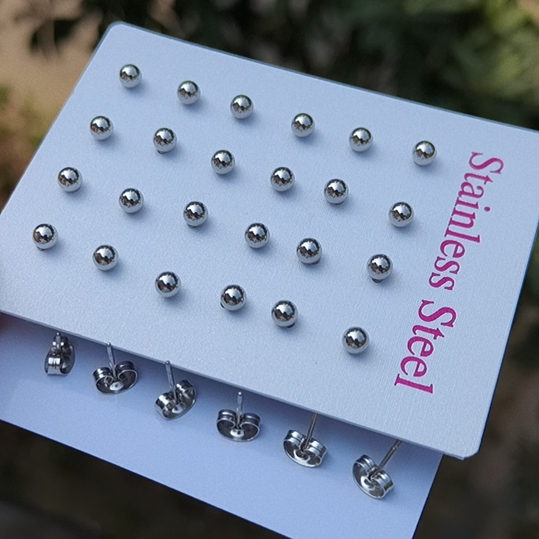 Moda y acero inoxidable simple, con pendientes redondas de zircon, auriculares con agujeros para los oídos, accesorios para los oídos exquisitos image 80