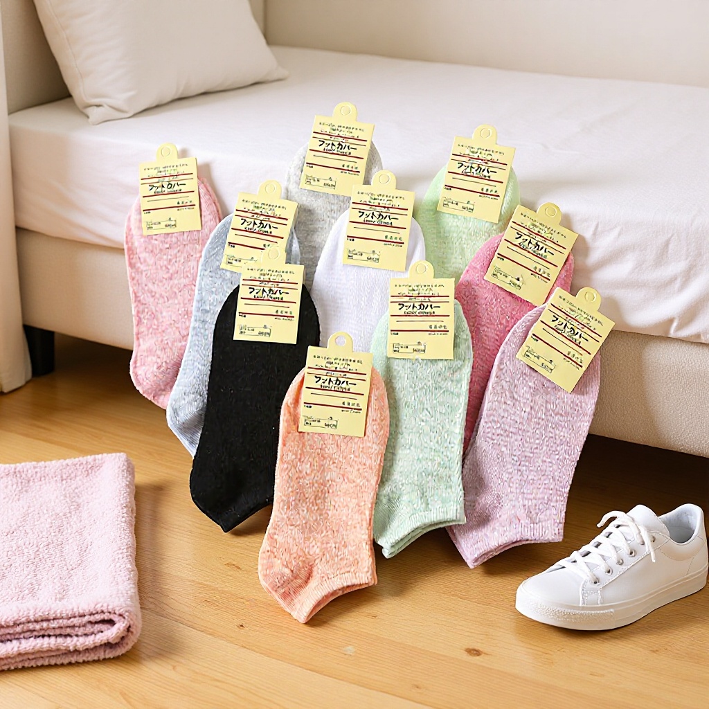 Solid Color Cotton Socks, Anti-Slip Boat Socks, Sports Socks, Opp Bag Packaging, Unisex Socks, Versatile High Heel Socks That Don'T Slip Off