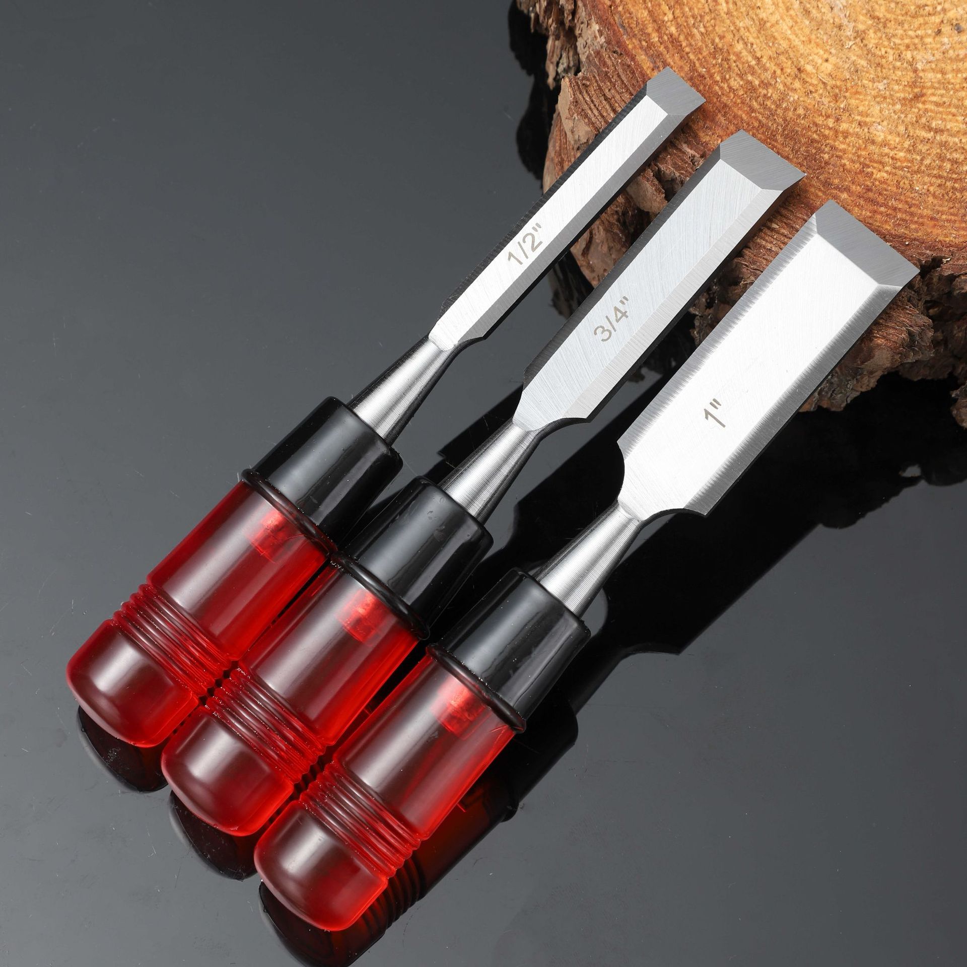 新款螺纹手柄雕刻刀高碳钢多功能木工凿木工三件套装便携雕刻刀