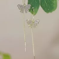 Серьги-бабочки с кистями женские ниши уникальные серьги легкие экстравагантные, высокий темперамент простой сладкий и прохладный серьги из стерлингового серебра