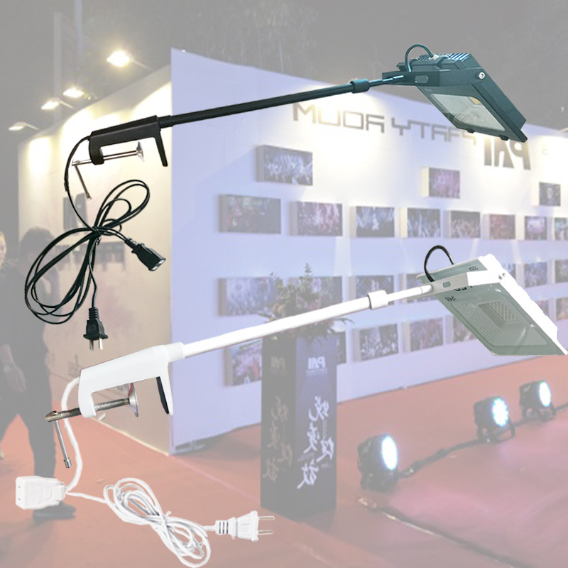 LED Waterproof Exhibition Light with Long Rod, Series Door Sign Advertisement, Long-Arm Shovel Light, Square Outdoor Clip, Exhibition Spotlight