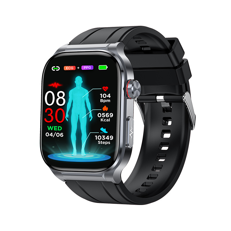 The new ET588 Bluetooth call ECG ECG sleep monitoring information AMOLED screen smart watch