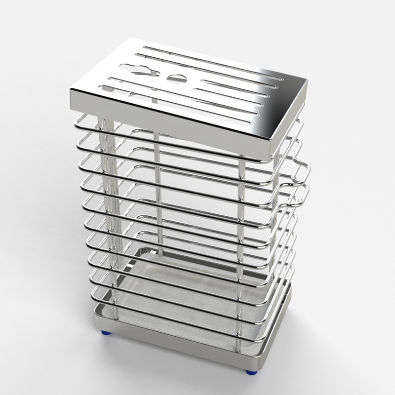 Stainless Steel Knife Holder Kitchen Knife Holder Kitchen Storage Rack Scissors Countertop Drain Knife Holder Storage Rack