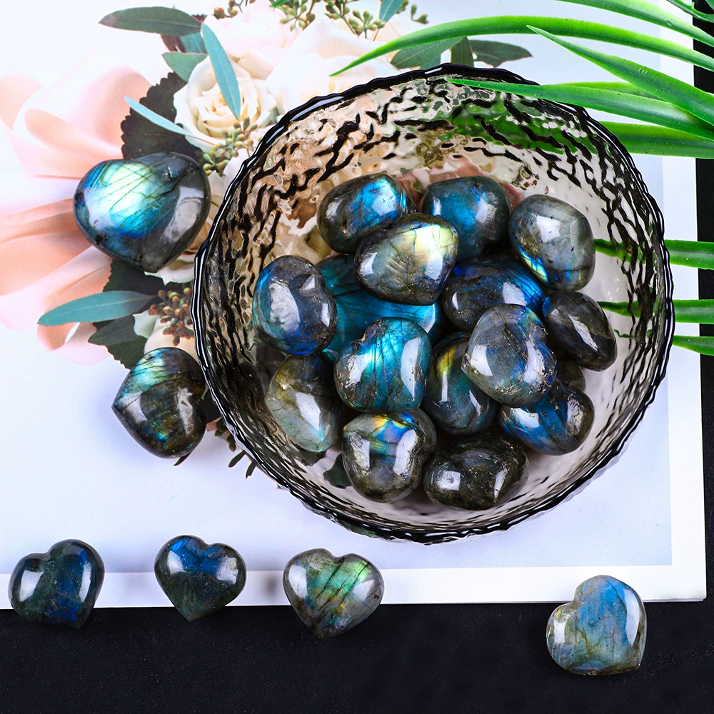 Амазонка Горячая Распродажа Натуральный Камень Лаволит В Форме Сердца Камень Ожерелье Кулон Ручной Работы Полудрагоценный Камень Ремесла Лунный Свет