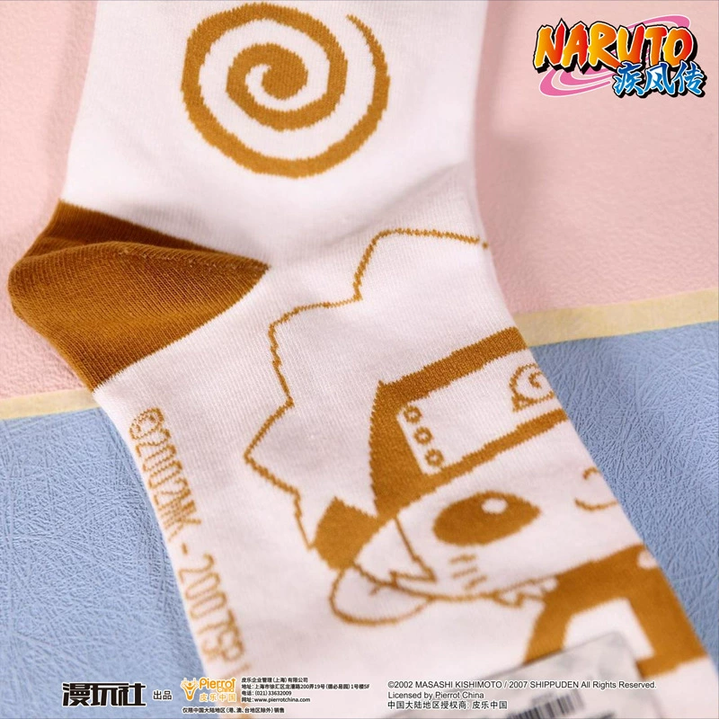 Носки хлопковые (Naruto) с персонажами — Узумаки, Саске, Лист и Акацуки, лёгкие 0,03 кг