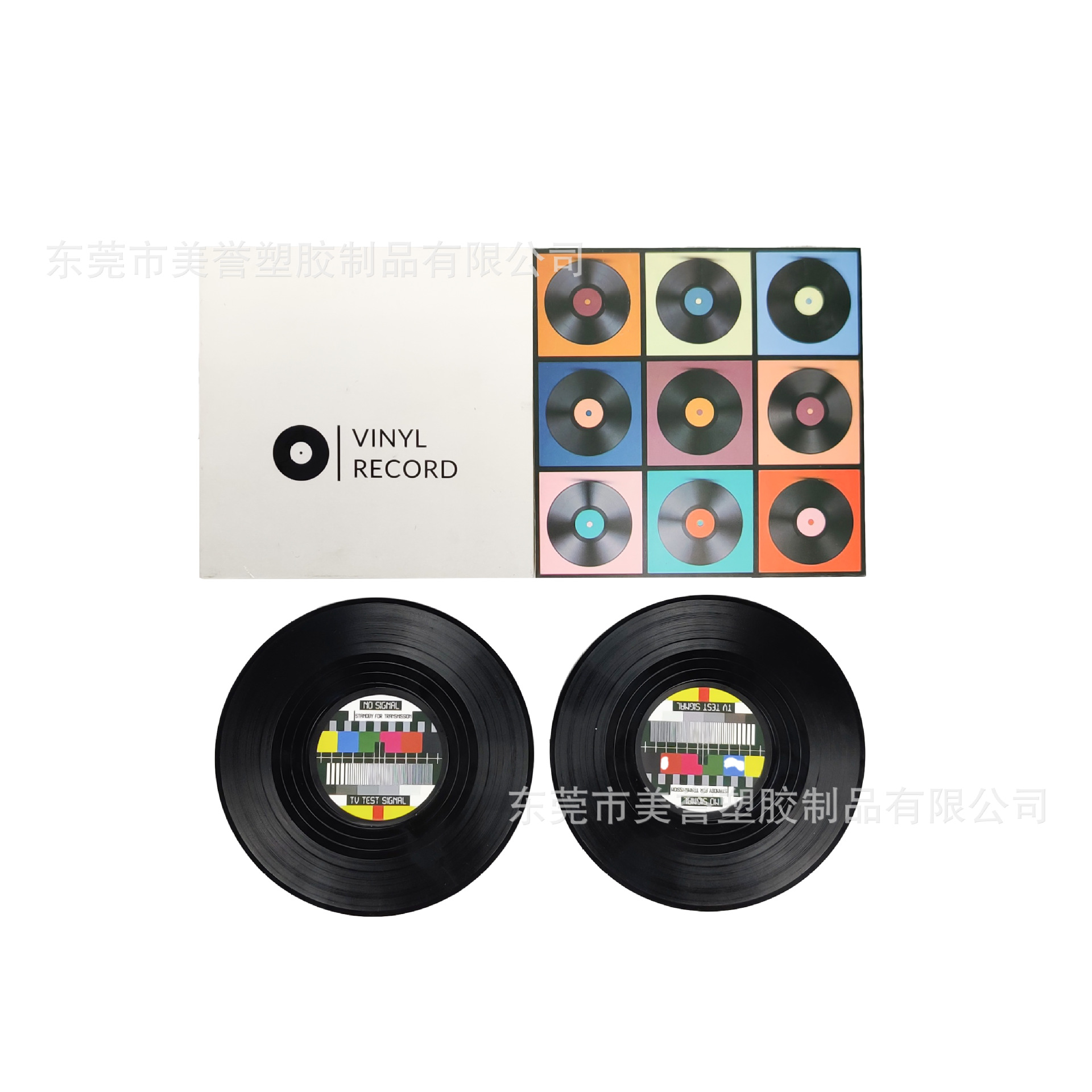 국경을 넘어 인기 있는 레트로 바이닐 레코드 컵받침 벽 장식 커피 테이블 매트 주방 가정용품 인스 스타일