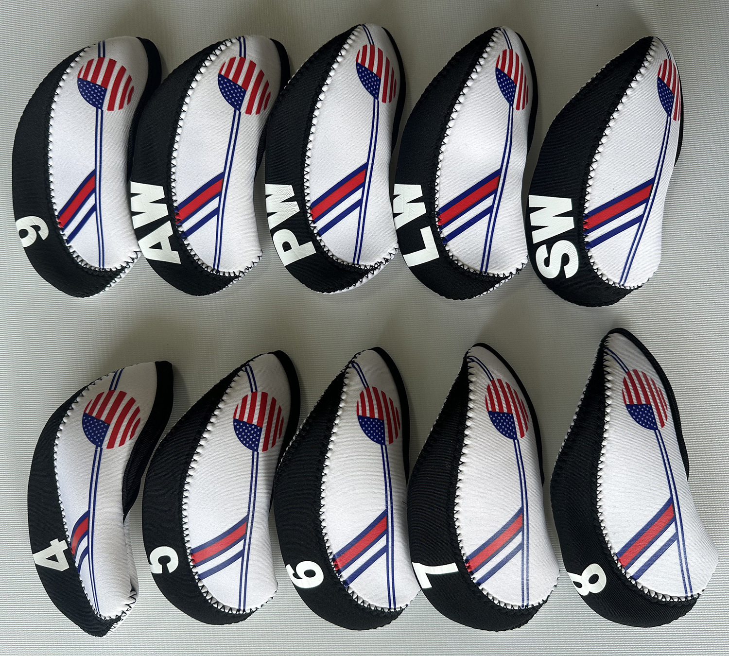 Juego de palos Juego de gorra digital Juego de accesorios de práctica Golfheadcover Juego de hierros Juego de palos de golf con bandera nacional