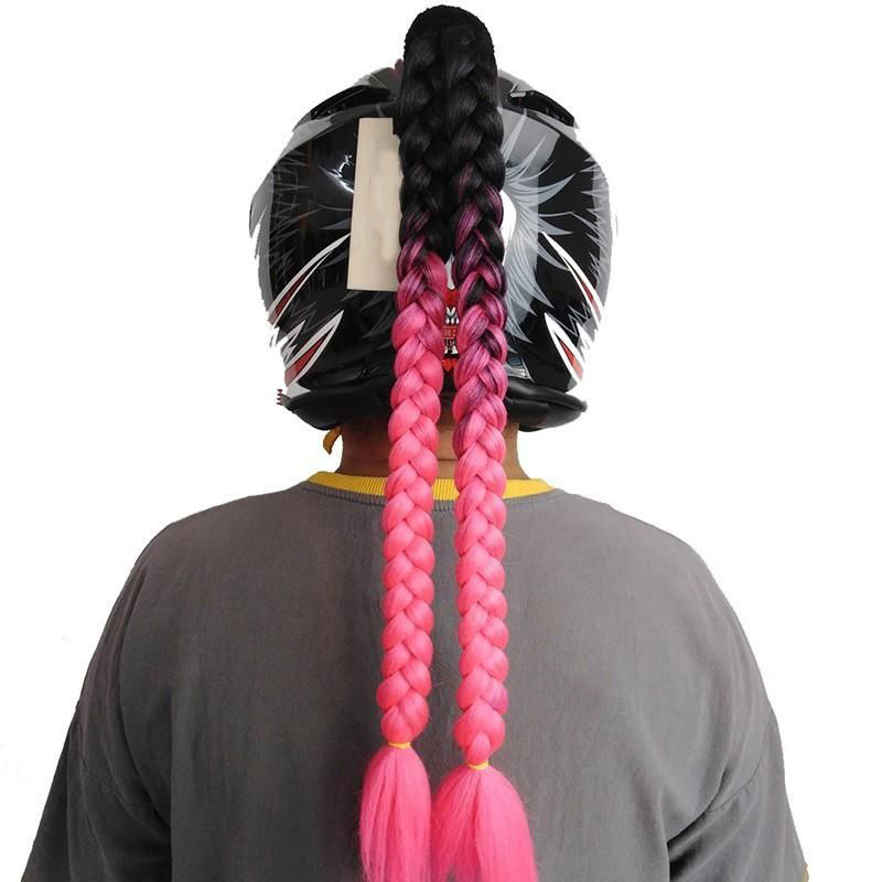 Auto Parts and Accessories, Motuoche Style, Helmet Decoration - black-and-peach-red