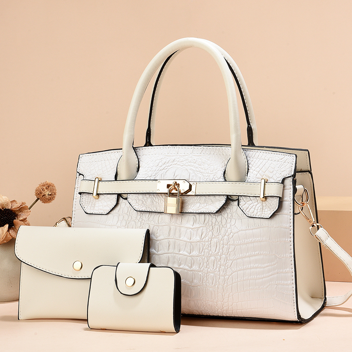 Taizhou bolso de mujer tres piezas paquetes de bolsos de mano clásicos bolsos de hombro con patrón de cocodrilo bolsos transfronterizos