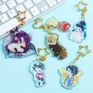 Original God Cartoon Acrylic Keychain Vertical Brand Personality Small Pendant Comic-Con Peripheral Cartoon Animation Photo DYI Chain