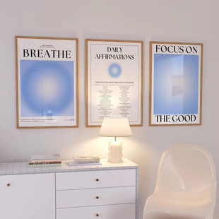 Blue Gradient Aperture Aura Psychological Inspirational Quotations Living Room Bedroom Decoration Hanging Painting Core Frameless Poster