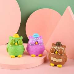 Cross-border creative stress-relief animal glaring owl plush toy anti-stress toy prank venting doll