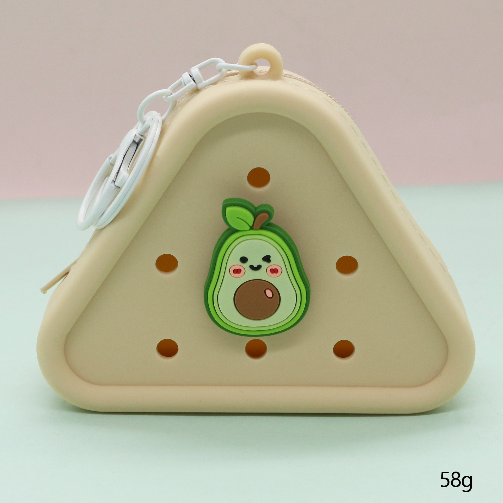 Inventario de dibujos animados de silicona agujero bolsa mini bolso diy bolsa de almacenamiento bolso auriculares llavero colgante regalo