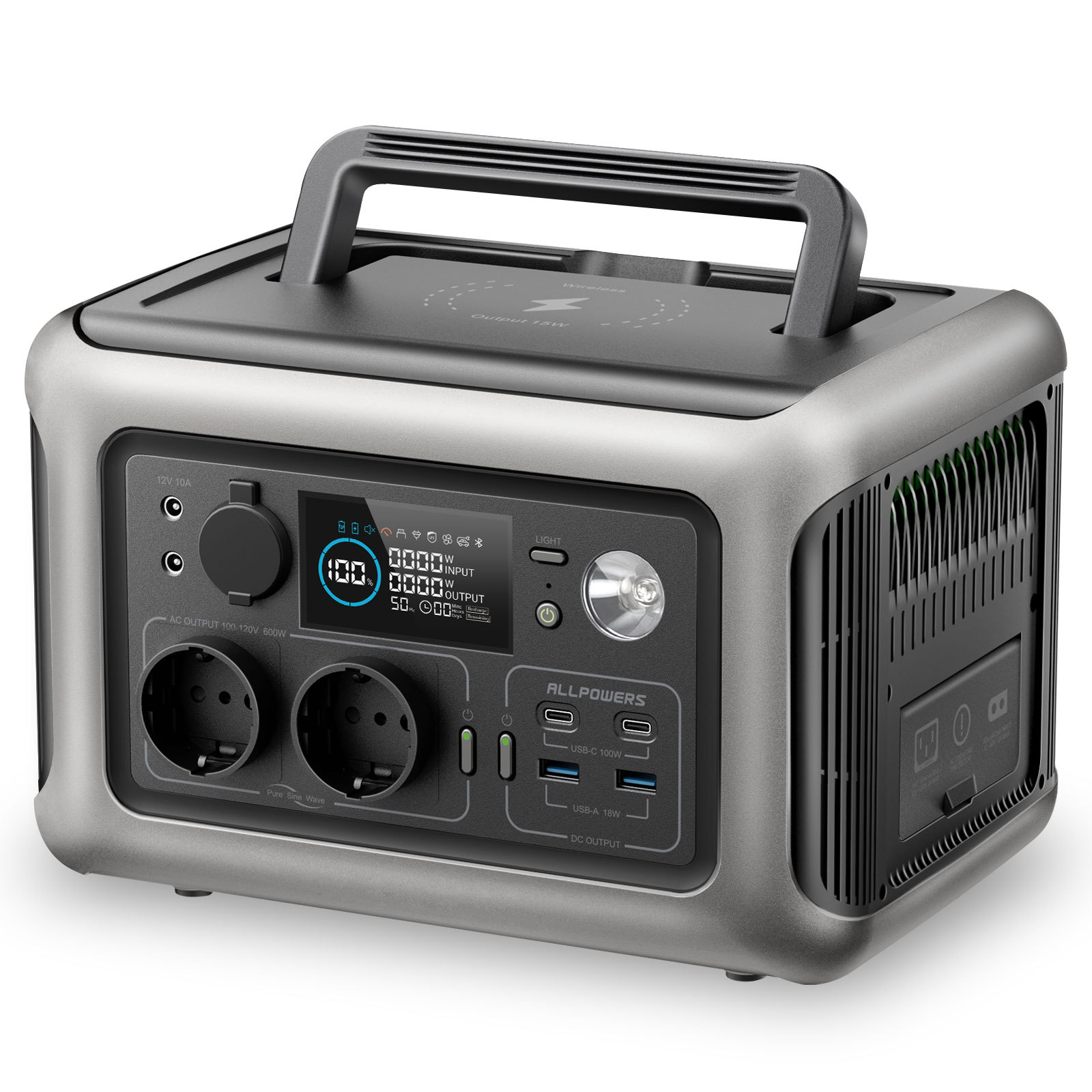 ALLPOWERS banco de energía de alta potencia para coche UPS fuente de alimentación de almacenamiento de energía 600W fuente de alimentación móvil R600