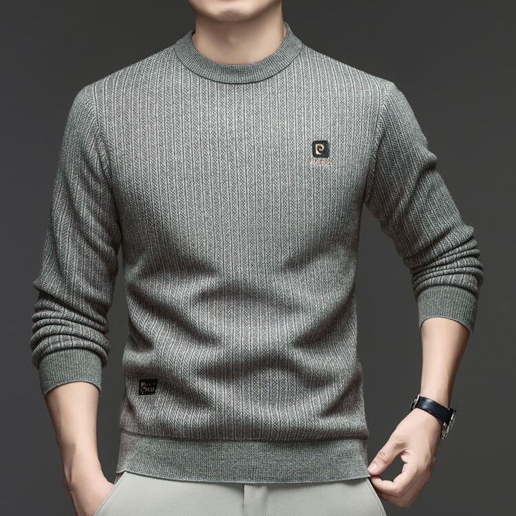 2026 Dad's Men's Clothing Korean Velvet Men's Winter Thickened Loose Large Size Comfortable Knitted Sweater