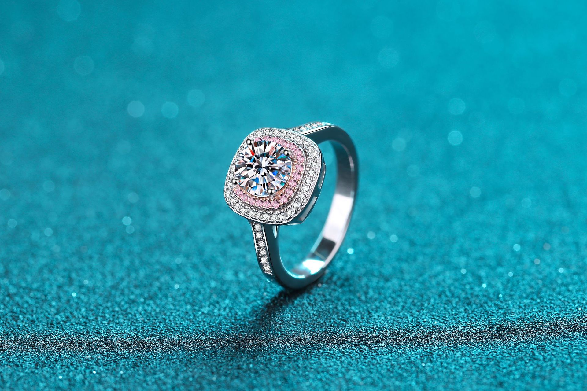 Rings Classification Wedding Occasion 925 Sterling Silver Moissanite Zircon Square Rings