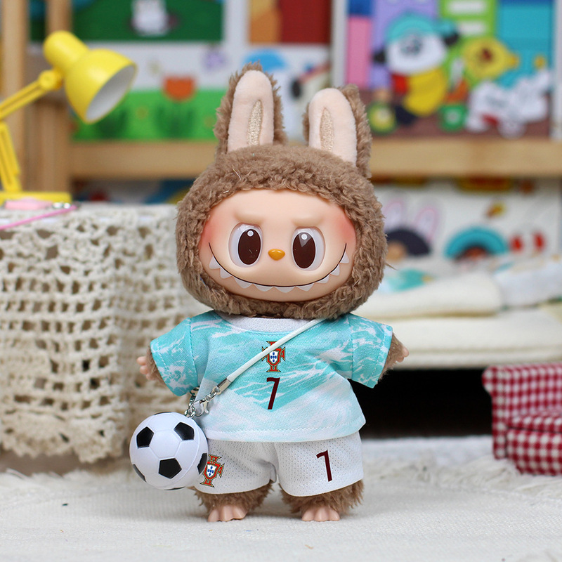 First/Second/Third Generation Labubu Universal World Cup Doll Clothes Sitting Party Outfits Football Uniforms Heart-Warming Macaron Colors